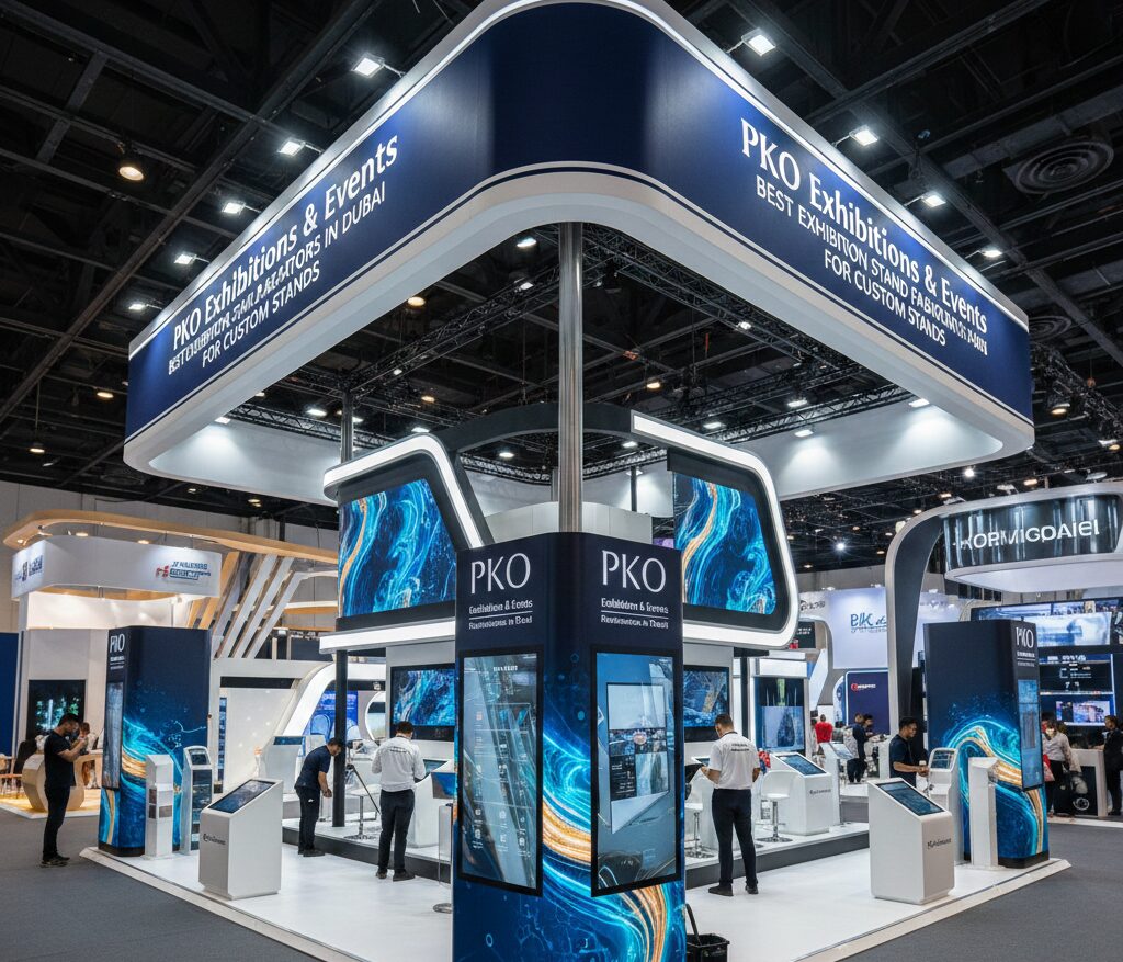 Custom trade show booth built by Exhibition Stand Fabricators in Dubai by PKO Exhibitions & Events