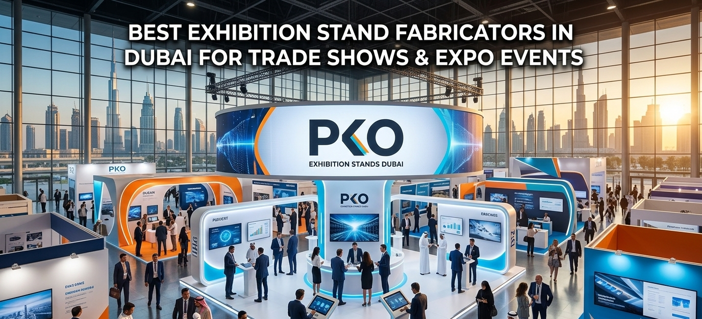 Best Exhibition Stand Fabricators in Dubai – Curved PKO Stand for Trade Shows