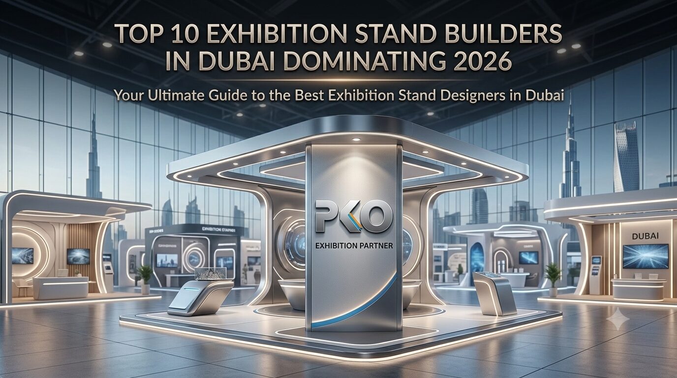 Modern exhibition stall by PKO, recognized among the best exhibition stand designers in Dubai.