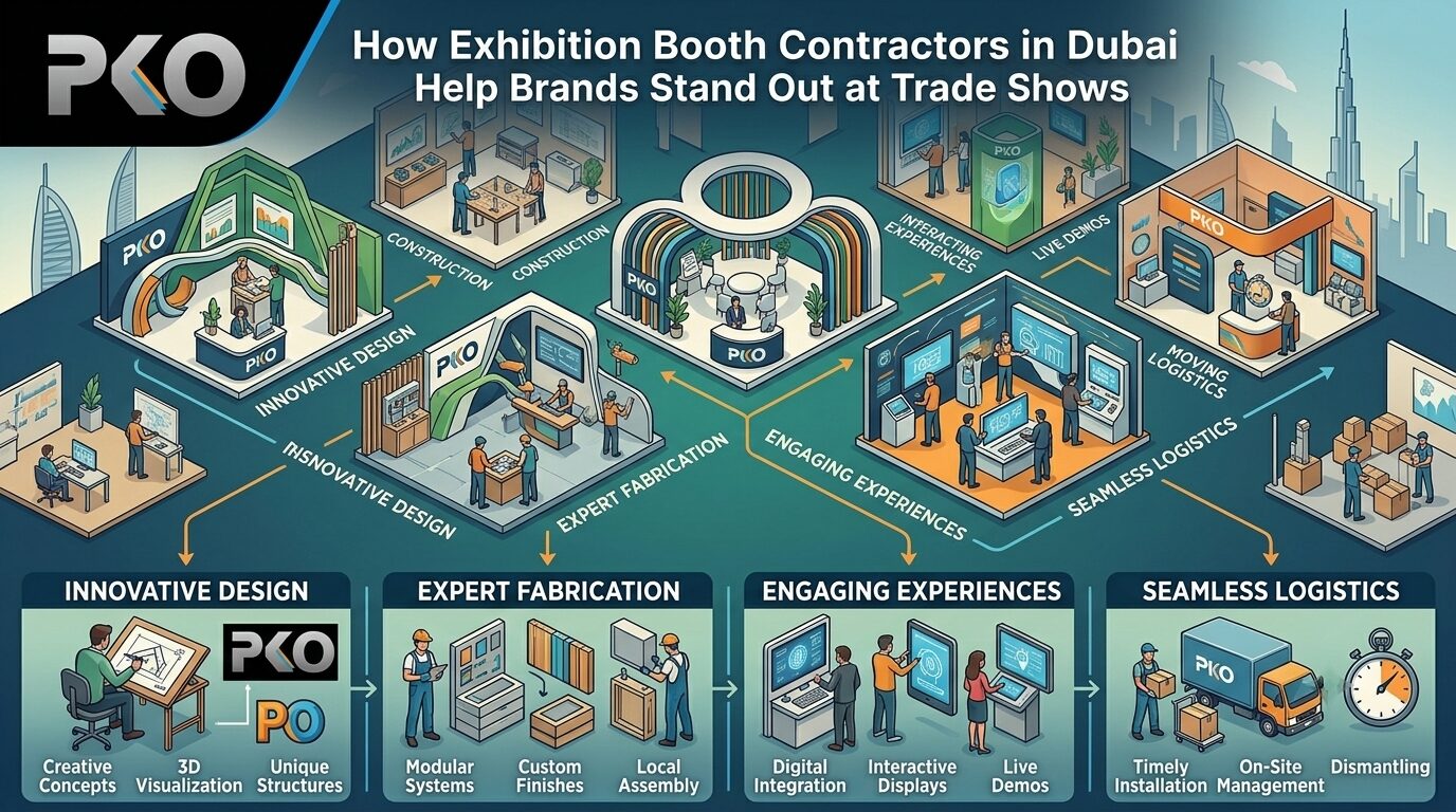 How Exhibition Booth Contractors in Dubai Help Brands Stand Out at Trade Shows | PKO Exhibitions & Events